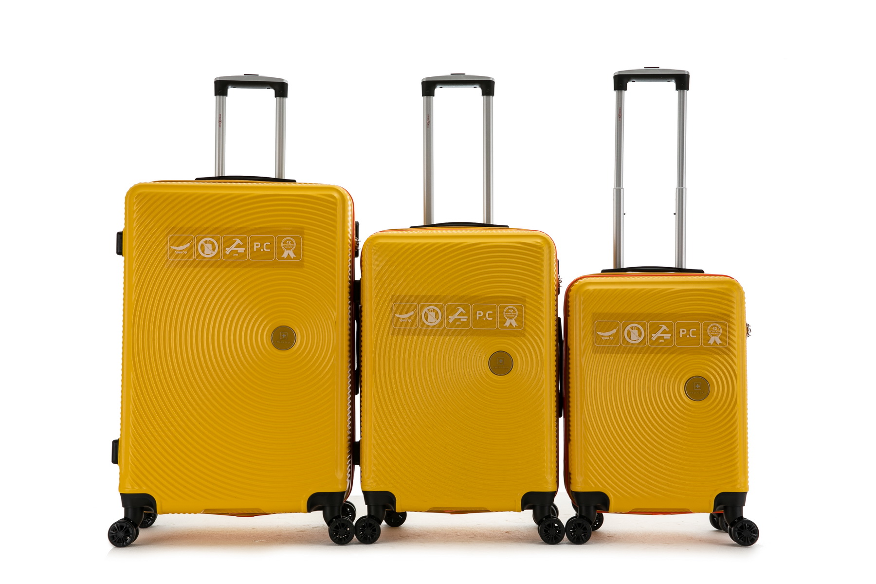 סט 3 מזוודות קשיחות SWISS BAG PC מזוודות קשיחות מזוודות swissbag